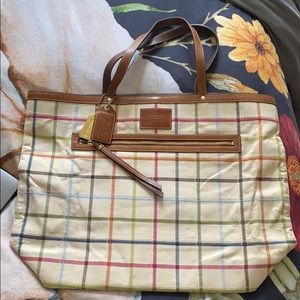 Coach striped Vintage Leather tote